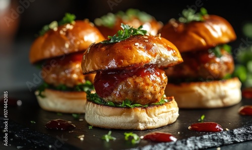 Delicious Mini Burgers with Sweet Sauce