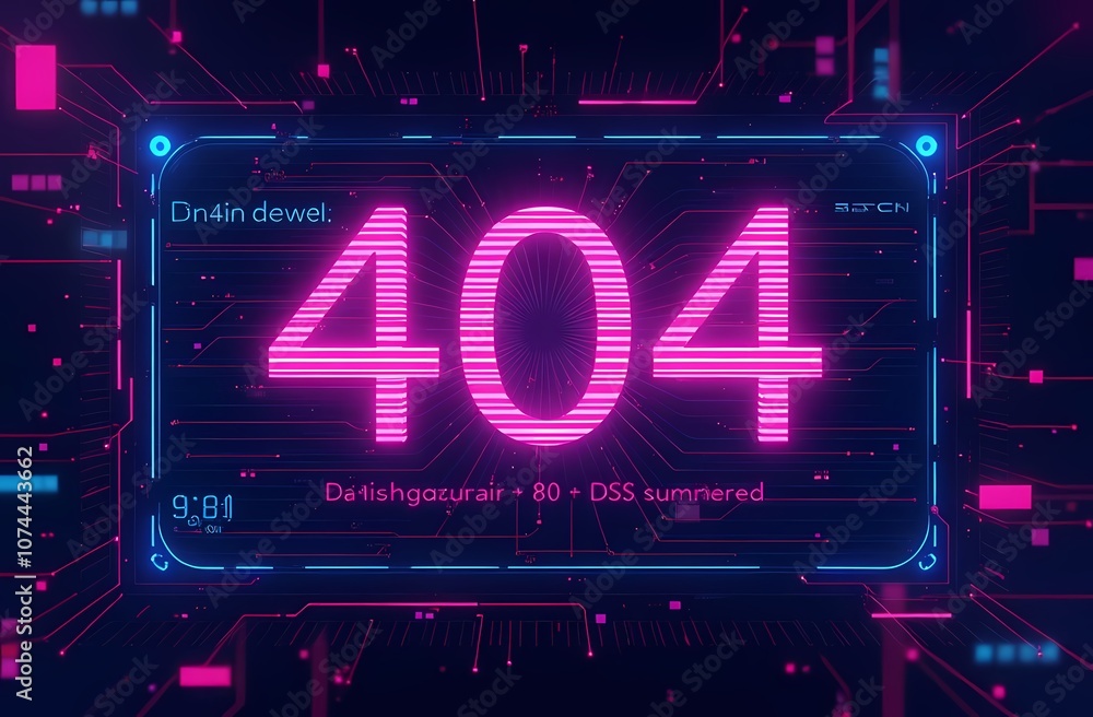 Fototapeta premium Cyber panel interface with glitching 