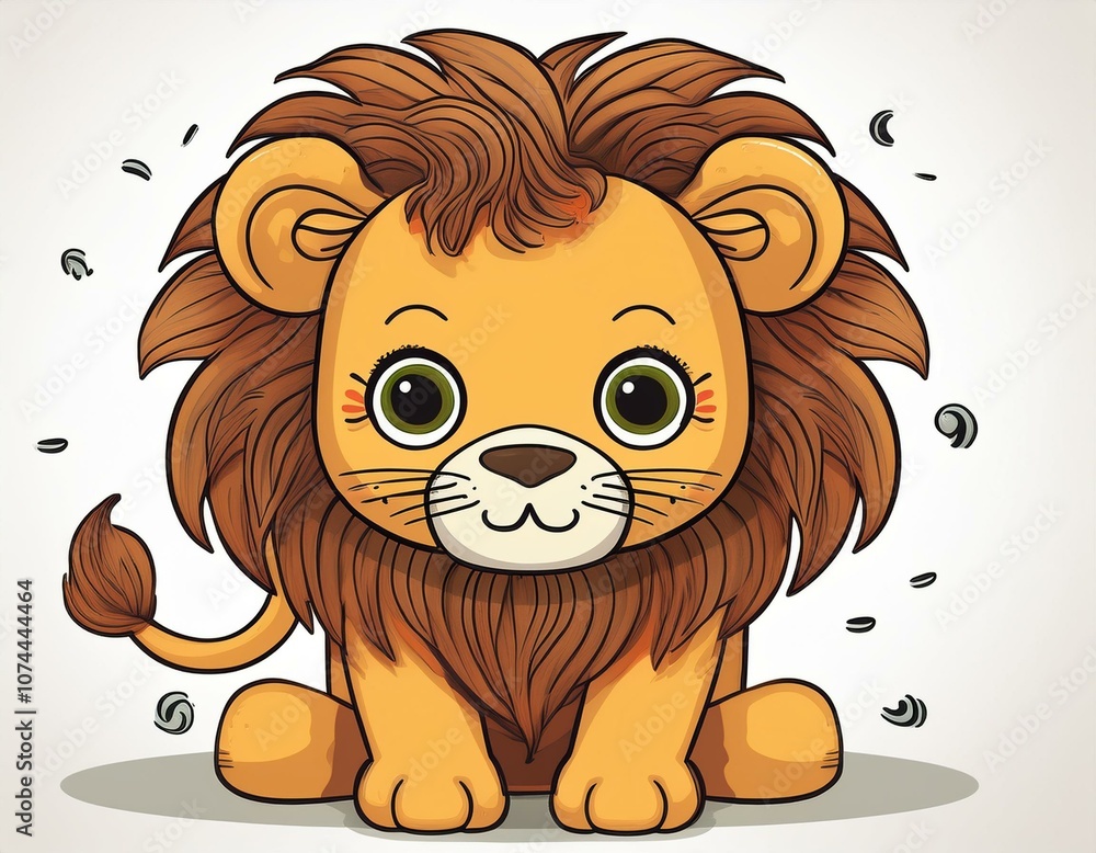 Cartoon funny lion isolated on white background Cartoon funny lion isolated on white background