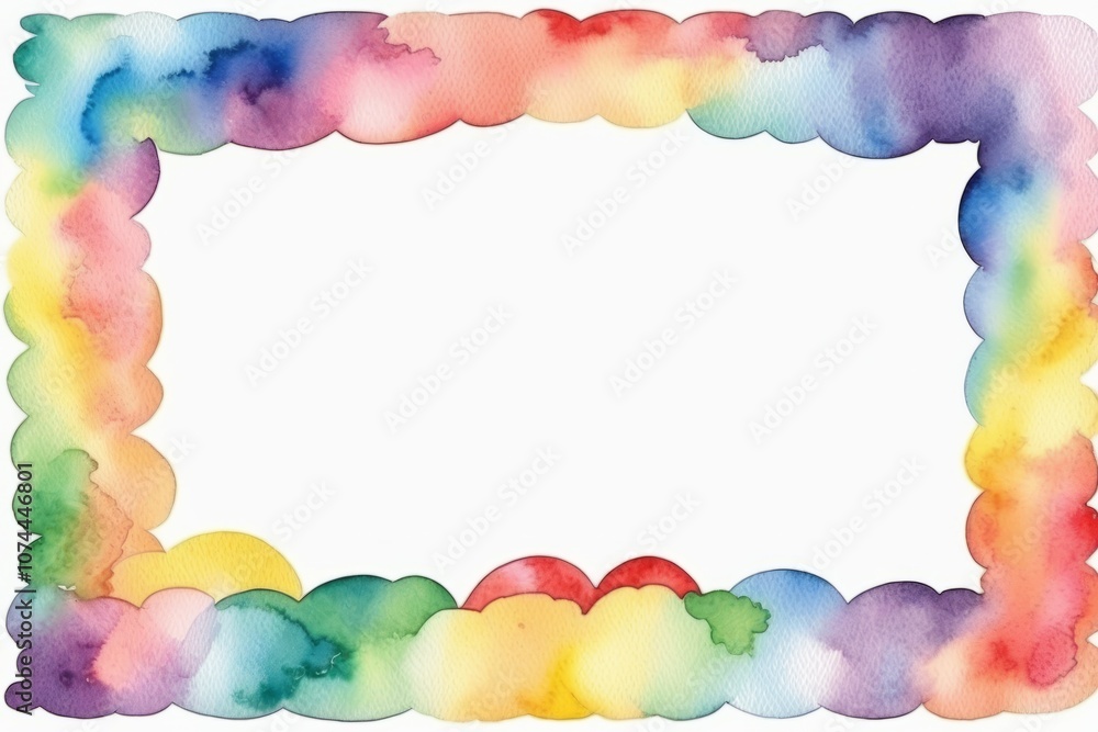 A colorful abstract rainbow frame with a vibrant design featuring flowers, clouds, and a bright sky Perfect for summer, spring, and holiday-themed cards or celebrations A colorful abstract rainbow frame with a vibrant design featuring flowers, clouds, and a bright sky Perfect for summer, spring, and holiday-themed cards or celebrations