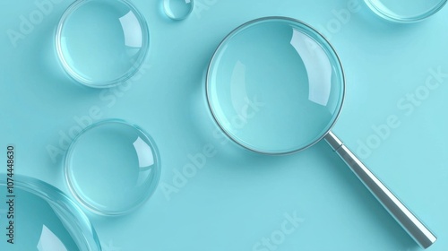 Wallpaper Mural A blue background with a magnifying glass in the center Torontodigital.ca