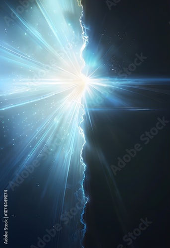 God Separates Light and Dark Creation First Day, Genesis Illustration 