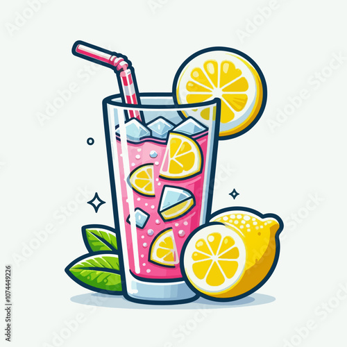 LEMON ICE DRINK FRESH CARTOON LOGO