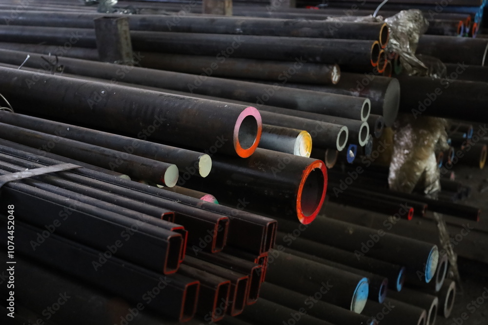 steel pipe product group square pipe Construction steel products such as black steel pipes, image ideas, examples of steel products.metal warehouse industry, delivery to customers. steel pipe product group square pipe Construction steel products such as black steel pipes, image ideas, examples of steel products.metal warehouse industry, delivery to customers.