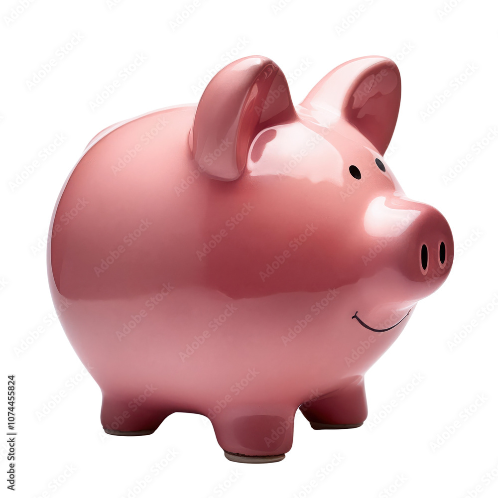 A cheerful pink piggy bank symbolizing savings and financial growth. transparent background A cheerful pink piggy bank symbolizing savings and financial growth. transparent background