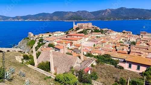 Obraz na płótnie Scenic view from Forte Falcone in Portoferraio on Elba island w salonie