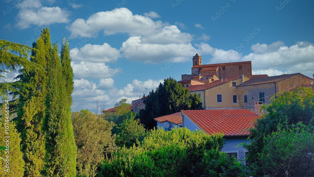 Scenic view of the italian village of Poggio on Elba