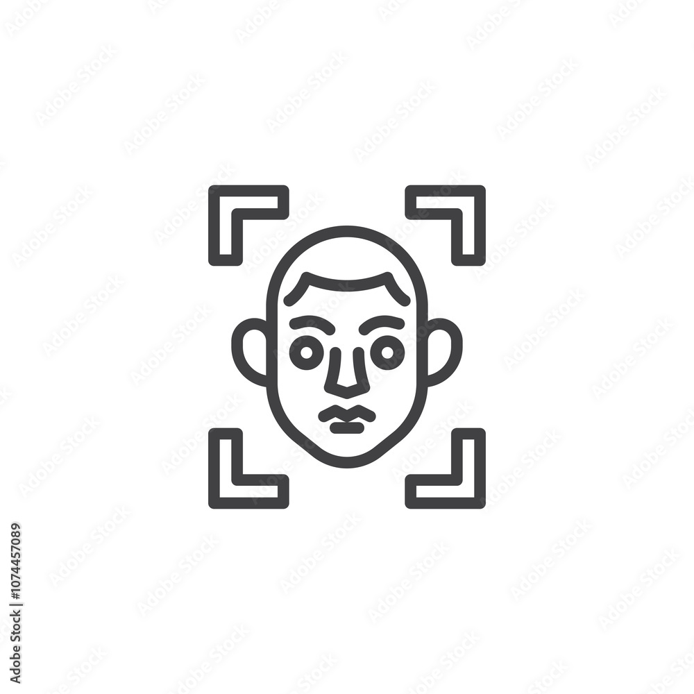 Facial Recognition System line icon Facial Recognition System line icon