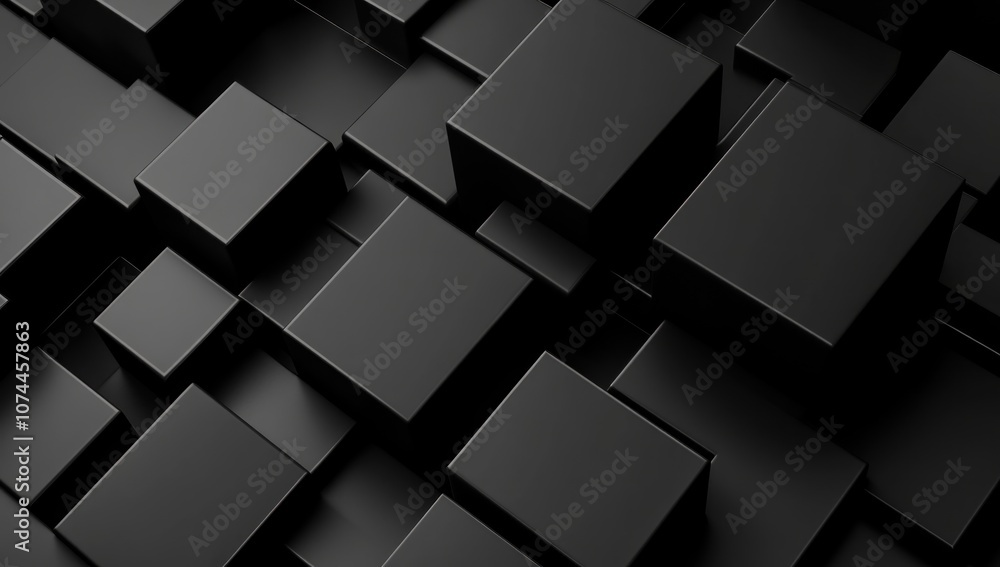 Abstract Black Cube Pattern Abstract Black Cube Pattern
