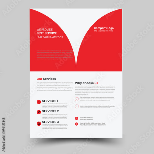 A4 Size Creative simple Corporate business flyer template,design with  natural shape 

