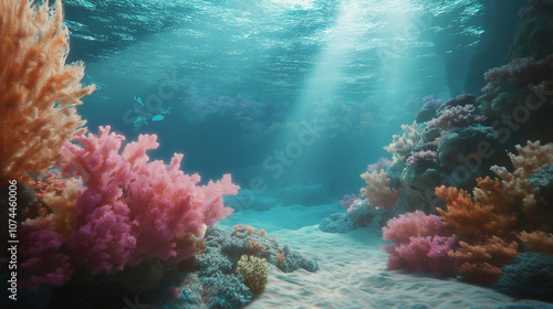 Colorful Coral Reef Under Sunlight