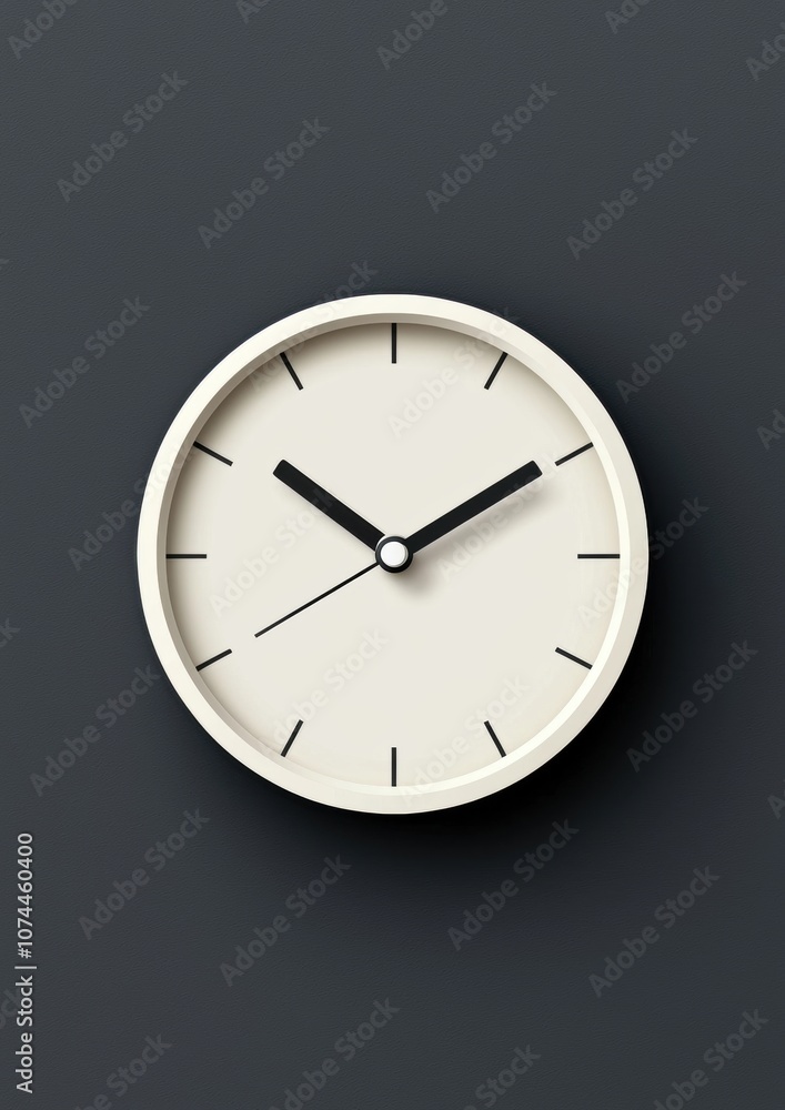 A white clock with black hands showing the time of 10:30 A white clock with black hands showing the time of 10:30