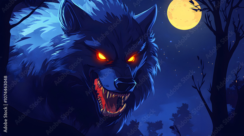 Werewolf Cartoon Halloween illustration Werewolf Cartoon Halloween illustration