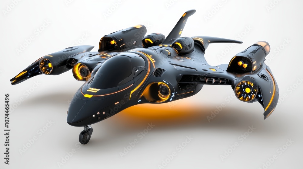 Futuristic Spaceship Sci Fi Aircraft 3D Render Spacecraft Design Black Orange Technology Futuristic Spaceship Sci Fi Aircraft 3D Render Spacecraft Design Black Orange Technology