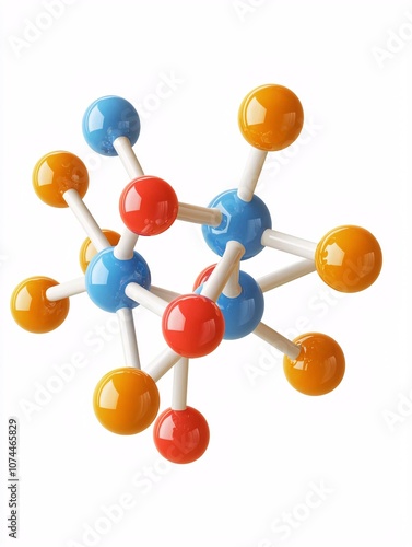 3D representation of a cofactor molecule highlighting its intricate structure and chemical bonds, set against a white background for educational purposes. photo