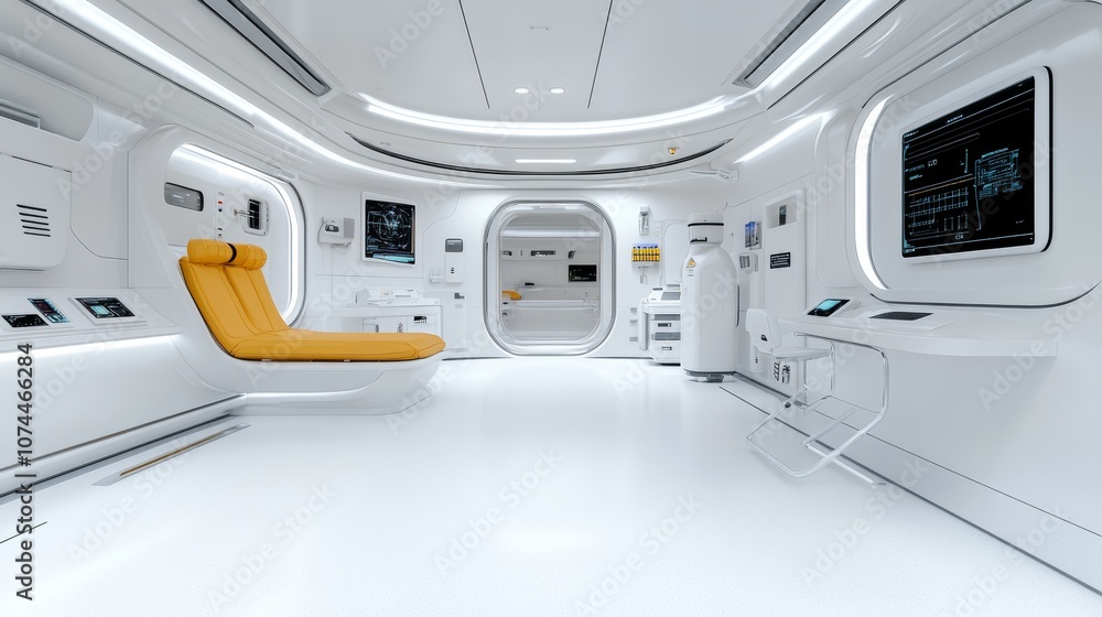 Futuristic Spacecraft Medical Bay Clean Modern Interior Design Futuristic Spacecraft Medical Bay Clean Modern Interior Design