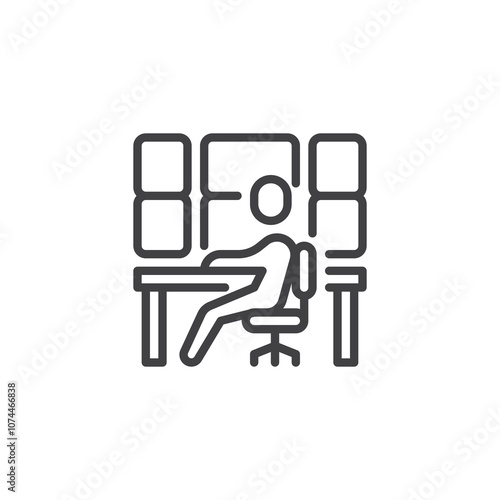 Security Control Room line icon