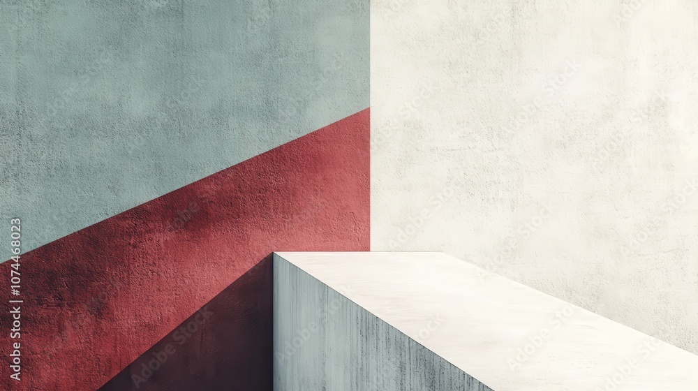 Abstract Wall with a Triangular Shape and White Platform Abstract Wall with a Triangular Shape and White Platform