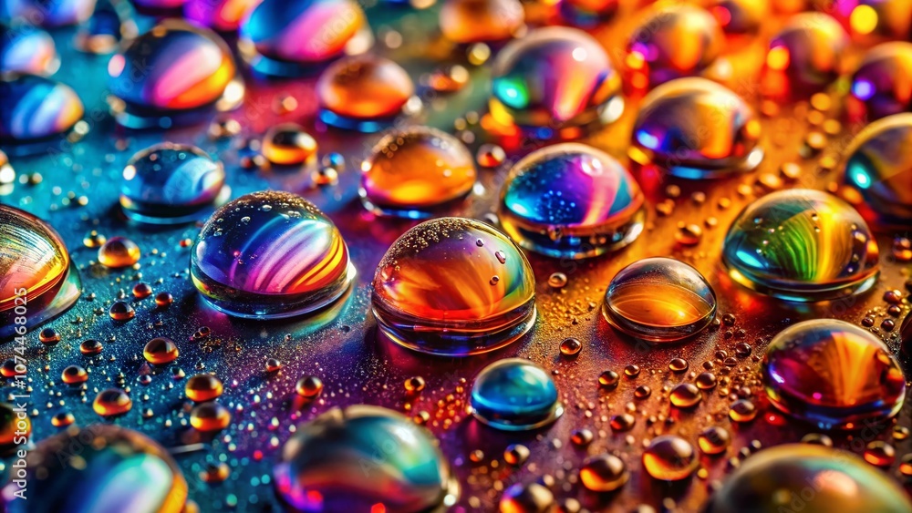 Close-Up of Colorful Water Droplets on Architectural Surfaces, Showcasing Reflections and Texture in Vibrant Detail for Stunning Visual Impact in Architectural Photography Close-Up of Colorful Water Droplets on Architectural Surfaces, Showcasing Reflections and Texture in Vibrant Detail for Stunning Visual Impact in Architectural Photography