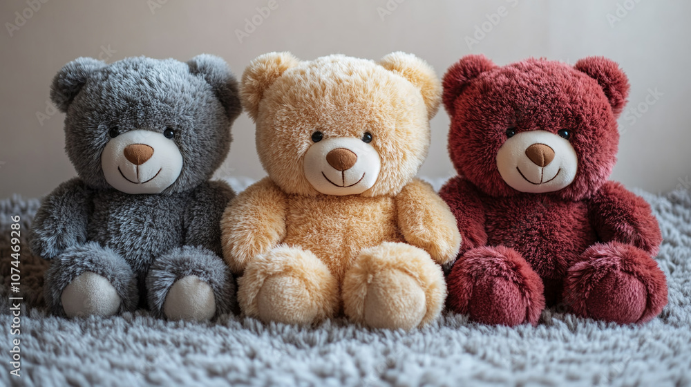 Plush Teddy Bears: A Perfect Trio Plush Teddy Bears: A Perfect Trio