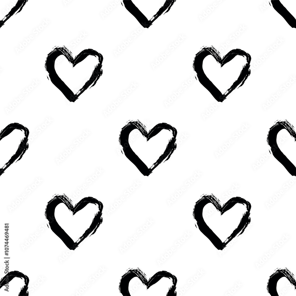 Seamless pattern with hand drawn heart doodle for decorative print, wrapping paper, greeting cards and fabric Seamless pattern with hand drawn heart doodle for decorative print, wrapping paper, greeting cards and fabric