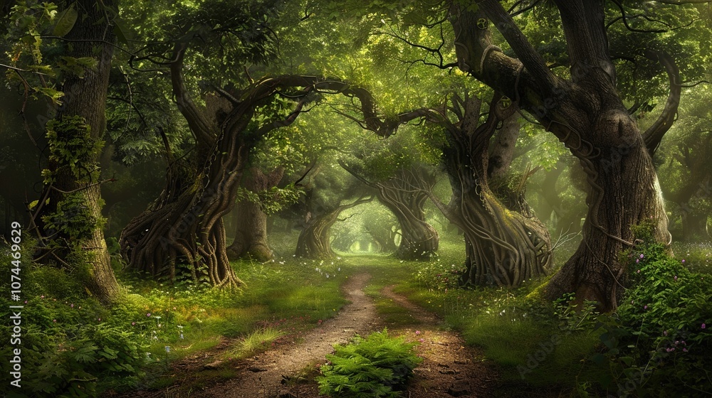 Fototapeta premium An ancient sacred grove protected by druids