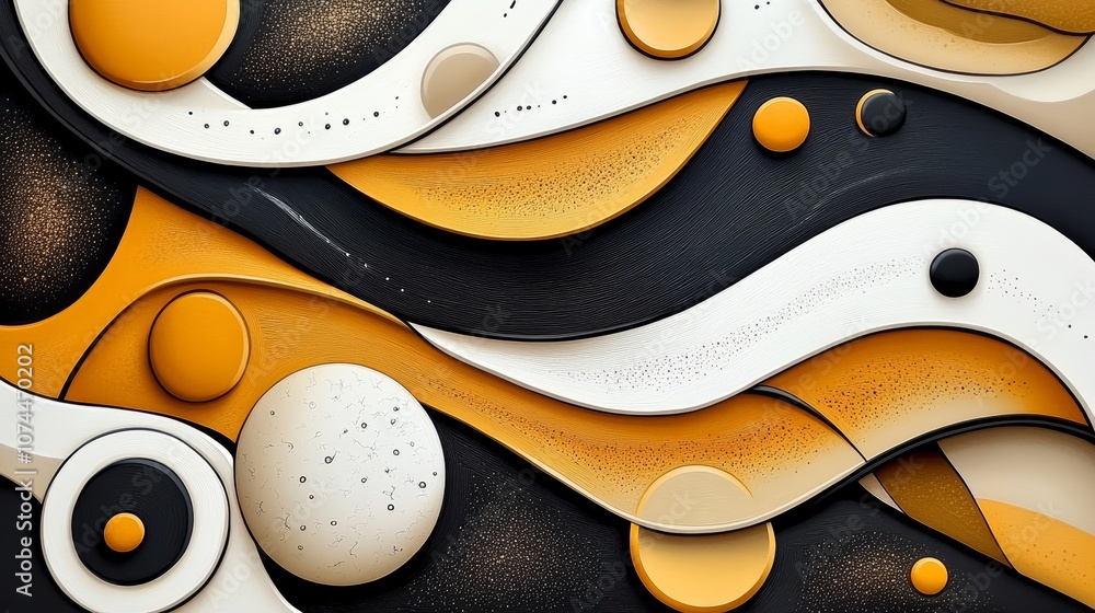 Abstract Gold Black White Wave Pattern Background Design Abstract Gold Black White Wave Pattern Background Design