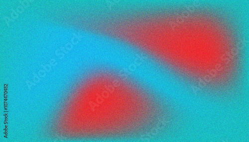 Abstract grainy texture with bold red shapes on a vibrant blue background, perfect for striking digital designs, modern art projects, and creative graphic elements