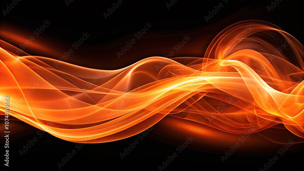 Abstract orange background with translucent smoke waves Abstract orange background with translucent smoke waves