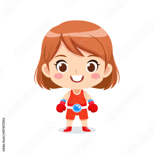 Boxer Cute Worker Work Job Profession Professional Occupation Cartoon Character
