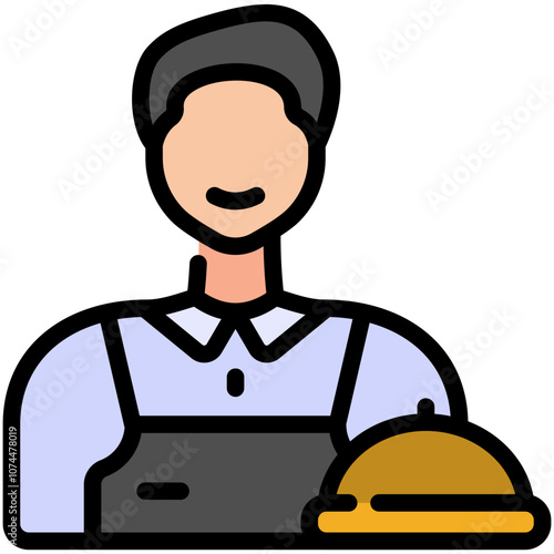 waiter filled line icon