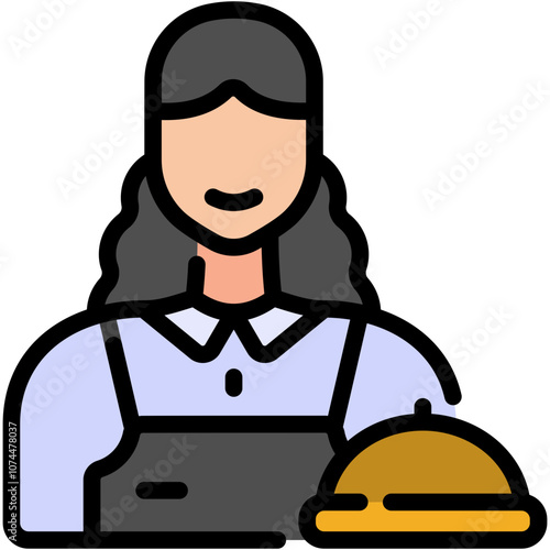 waitress filled line icon