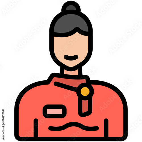 air hostess filled line icon