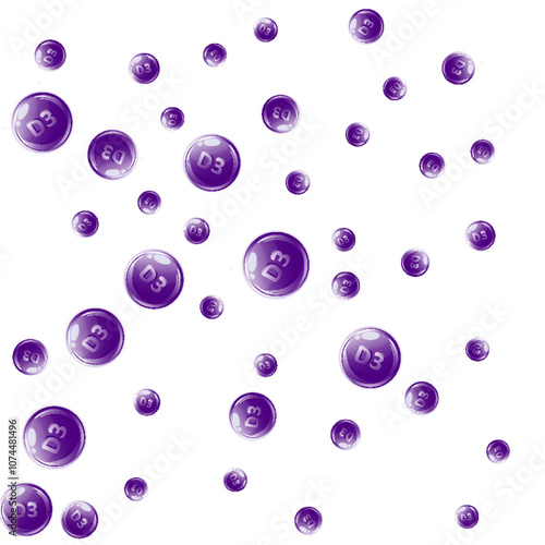 Vitamin D3 round capsules.