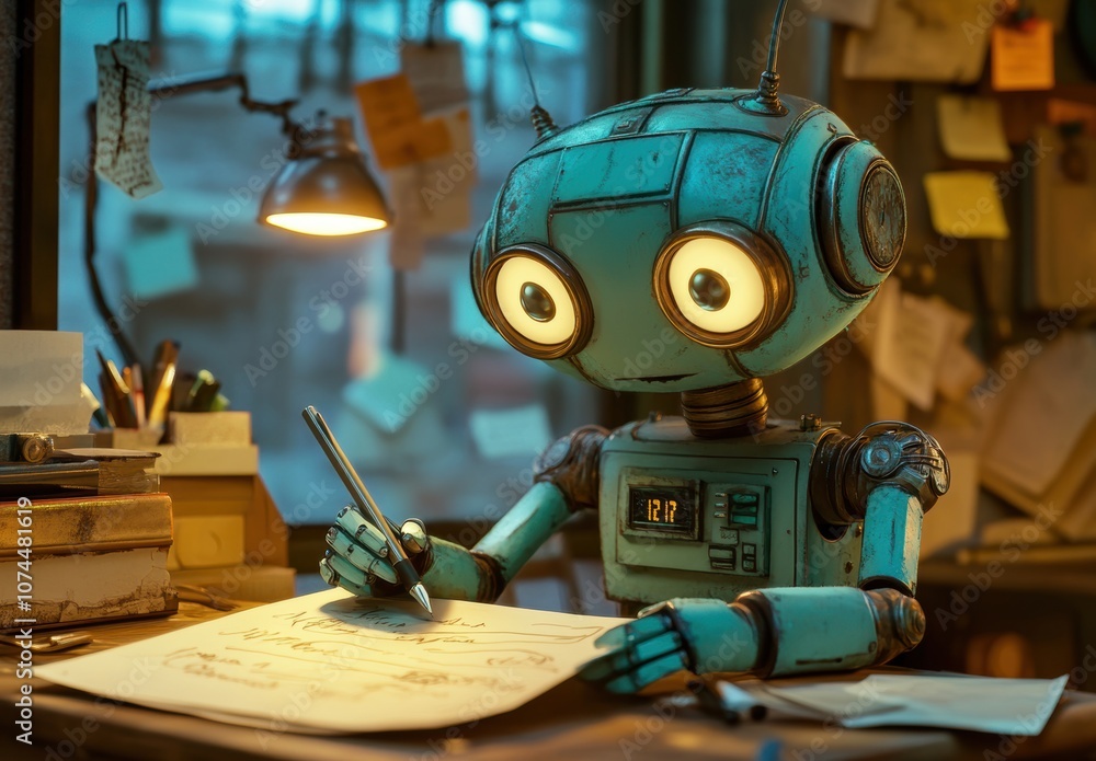 Fototapeta premium Robot Writing.