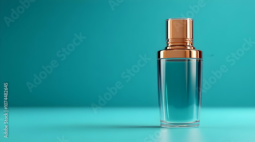 Glass Bottle with a Golden Lid, 3D Render