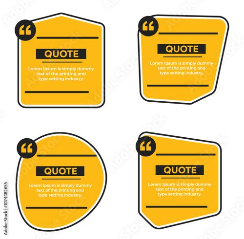 Quote text box frame minimal style vector set