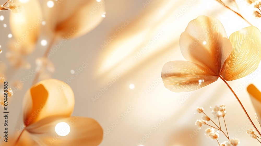 Modern Floral Doodle with Warm Ambient Light Modern Floral Doodle with Warm Ambient Light
