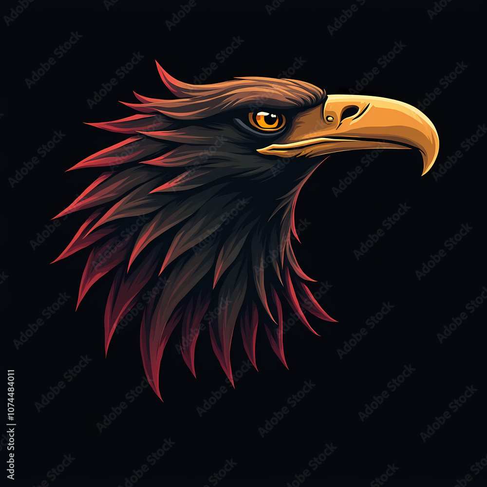 Fototapeta premium Simple eagle rnonochrome logo no text