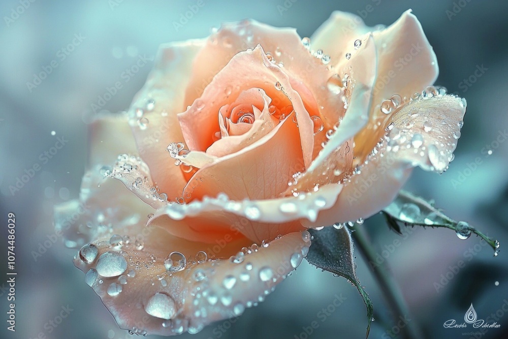 Raindrops clinging to the delicate petals of a rose Raindrops clinging to the delicate petals of a rose