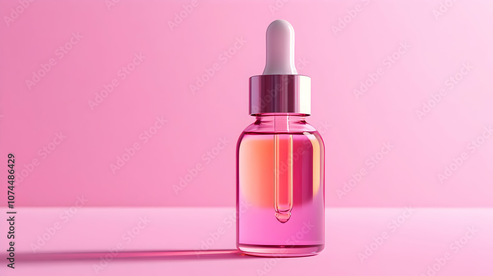 Pink Dropper Bottle 3D Illustration Pink Dropper Bottle 3D Illustration