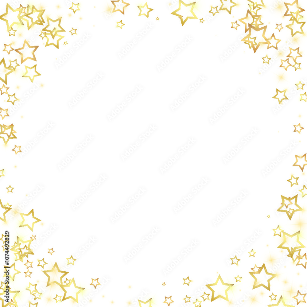 Gold sparkling star confetti. Gold sparkling star confetti.