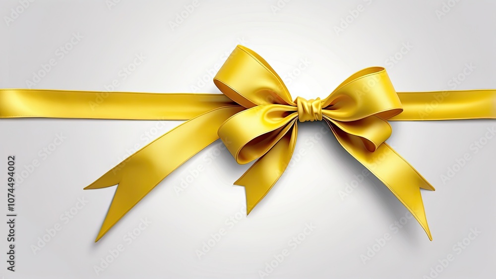 Isolated yellow ribbon and bow on a clear or white backdrop, png- Isolated yellow ribbon and bow on a clear or white backdrop, png-
