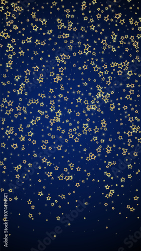 Gold sparkling star confetti.