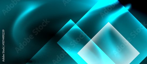 Dark neon colors with glass square shapes
