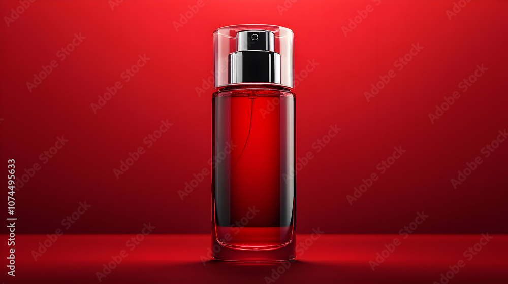 Red Perfume Bottle Mockup - 3D Rendering Red Perfume Bottle Mockup - 3D Rendering