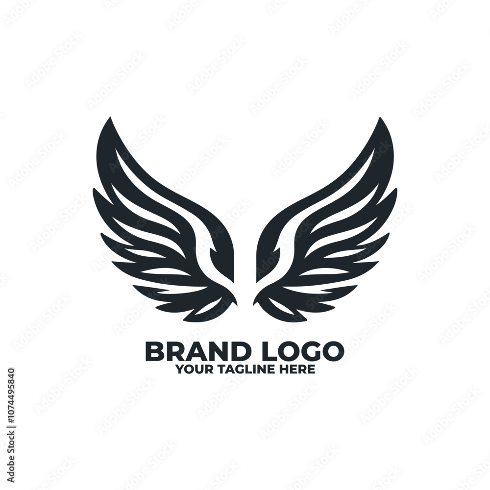 a minimalist flat logo featuring a pair of wings a minimalist flat logo featuring a pair of wings