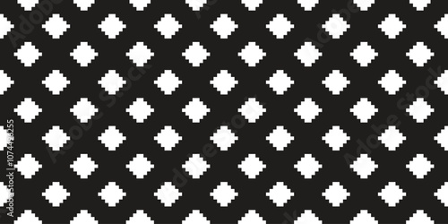 polka dot pixel seamless pattern pixels vector cartoon doodle gift wrapping paper tile background repeat wallpaper scarf isolated illustration black white design