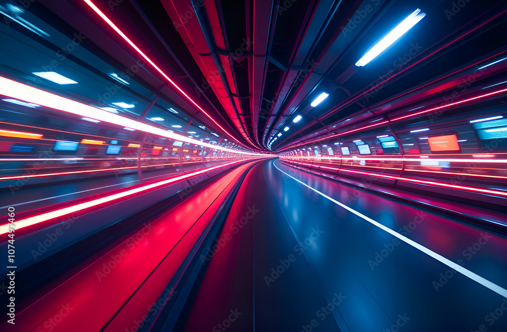 motion blur of colorful lights in tunnel motion blur of colorful lights in tunnel
