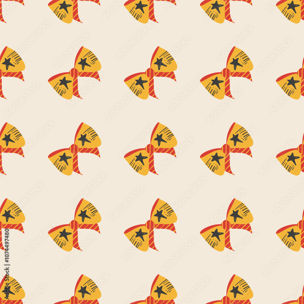 Fototapeta premium A seamless pattern with flat textured bows